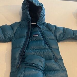 Patagonia down Teal Puffer Snowsuit  18-24 months excellent condition